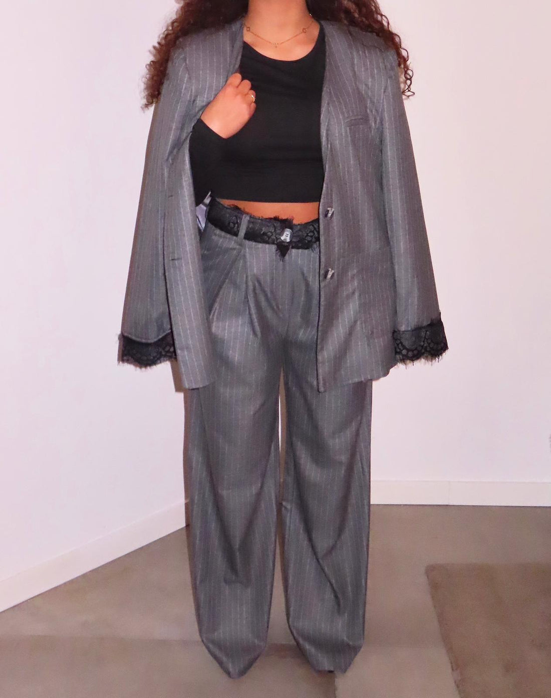 PINSTRIPE LACE PANTALON