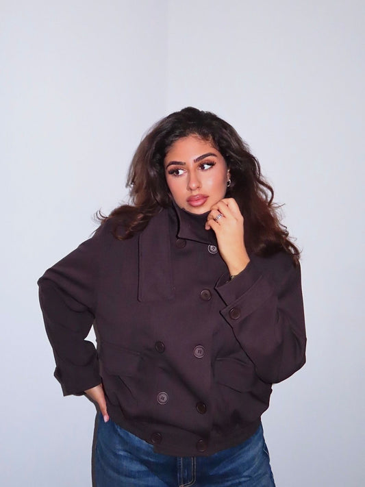 CHOCOLATE SCULPTED PEACOAT