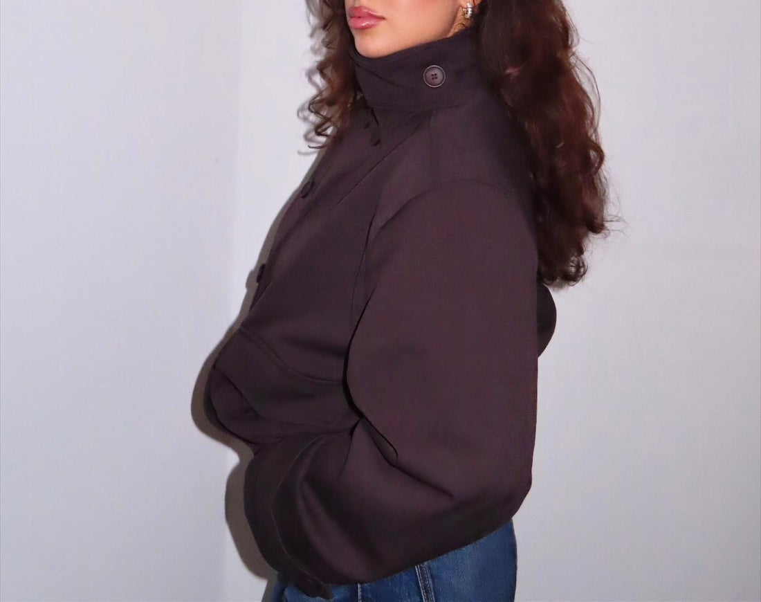 CHOCOLATE SCULPTED PEACOAT