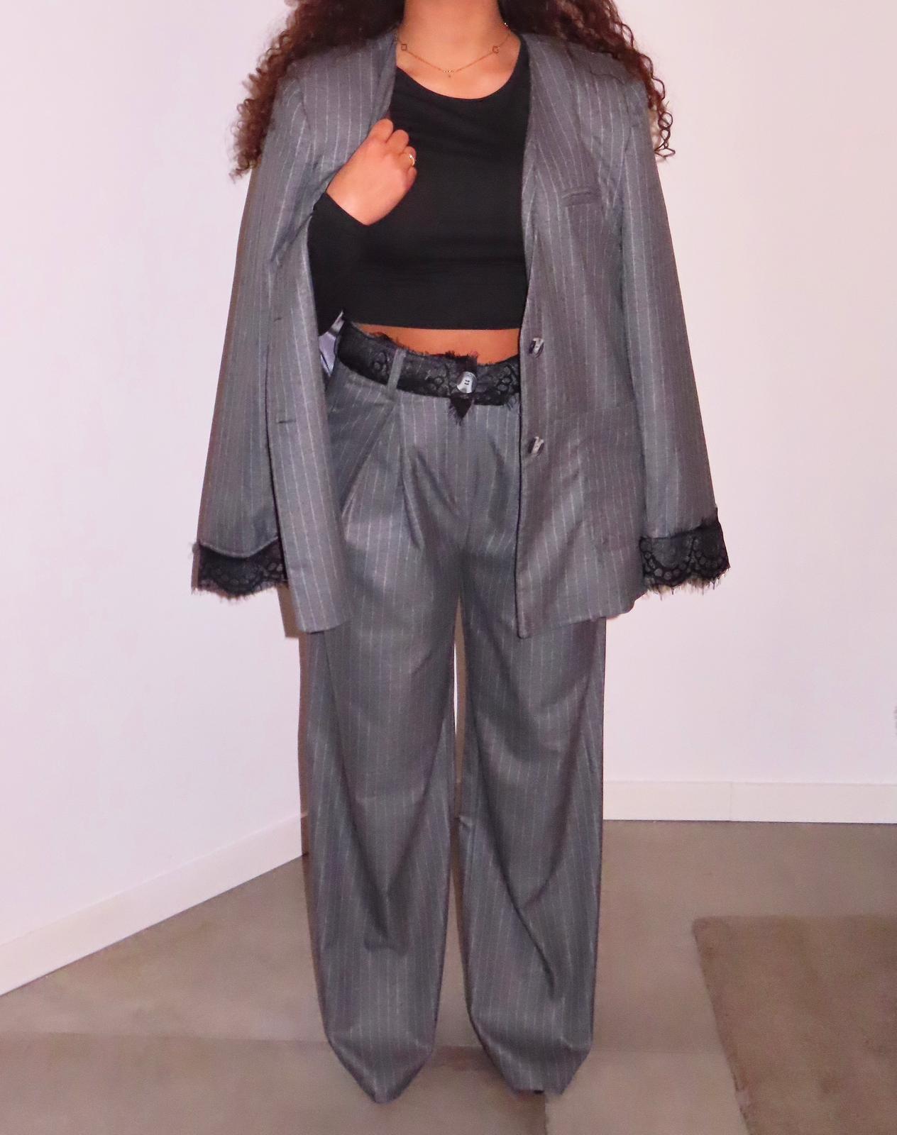 PINSTRIPE LACE PANTALON